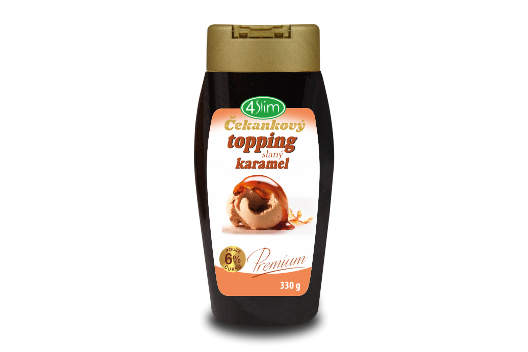 4Slim Čekankový topping Slaný karamel 330 g