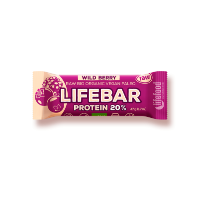 Lifefood Lifebar Protein lesní ovoce BIO RAW 47g