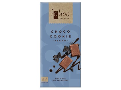 ICHOC Vegan čokoláda cookie BIO 80 g