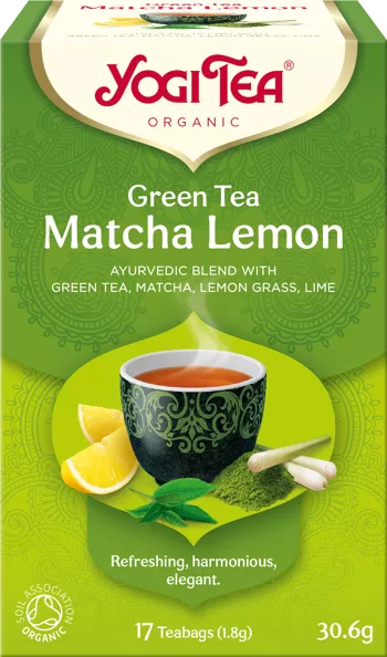 Zelený čaj Matcha Citrón Yogi Tea 17 x 1,8 g BIO