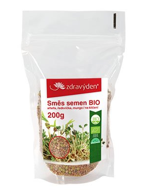 Zdravý den Směs semen na klíčení alfalfa, ředkvička, mungo BIO 200g