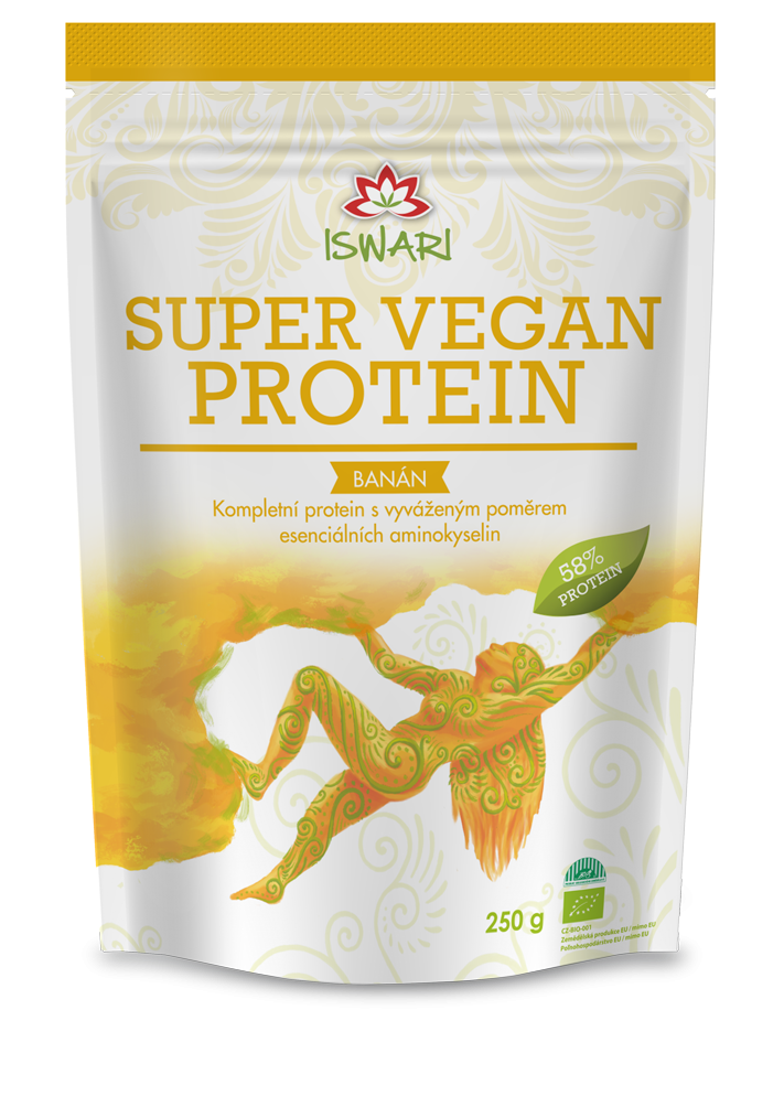 Iswari Super Vegan 58% protein Banán BIO 250 g