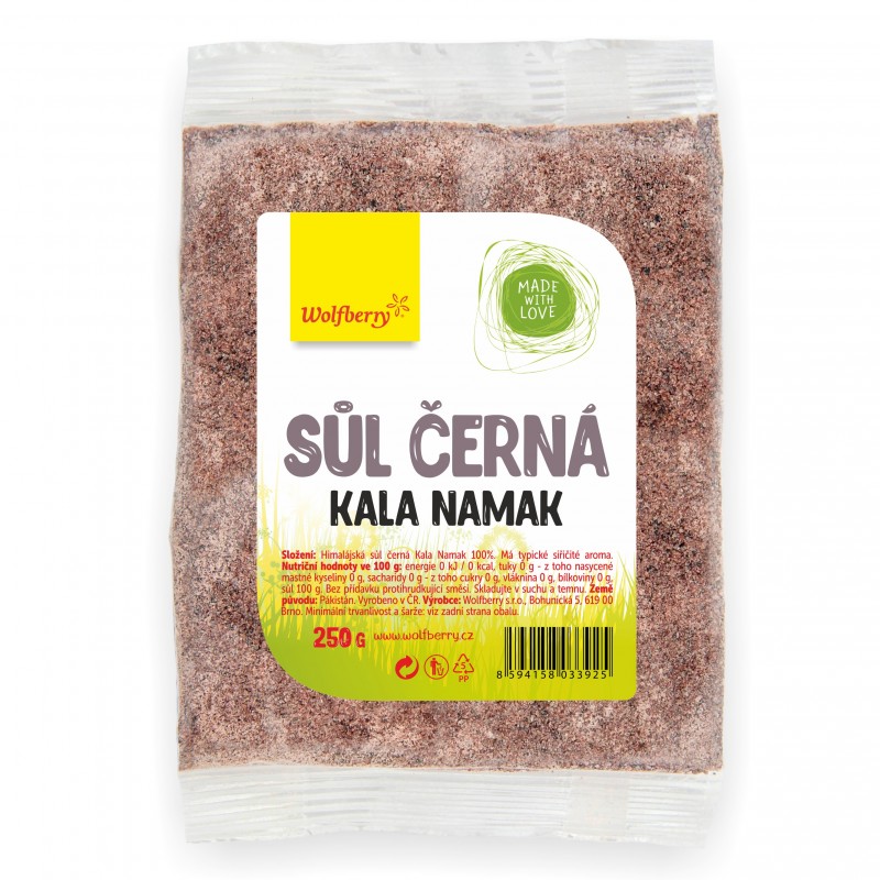 Wolfberry Himalájská sůl černá Kala Namak jemná 250 g
