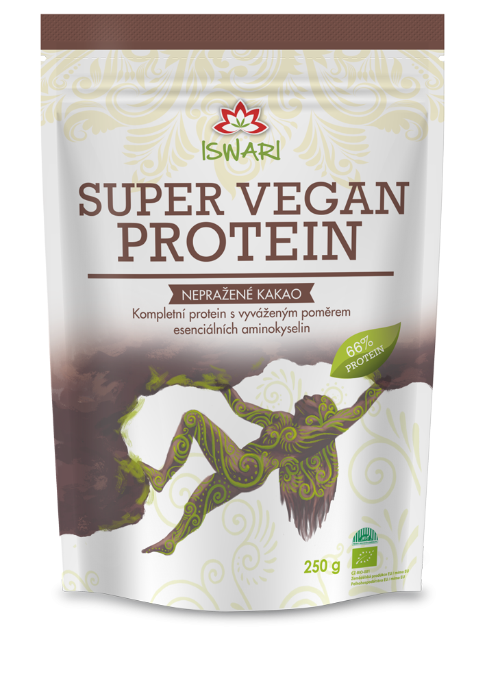 Iswari Super Vegan 66% potein Kakao BIO 250 g