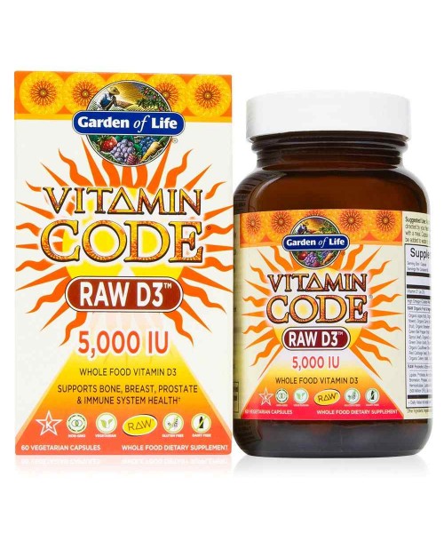 Garden of Life Vitamín D3 RAW 5000IU 60 kapslí