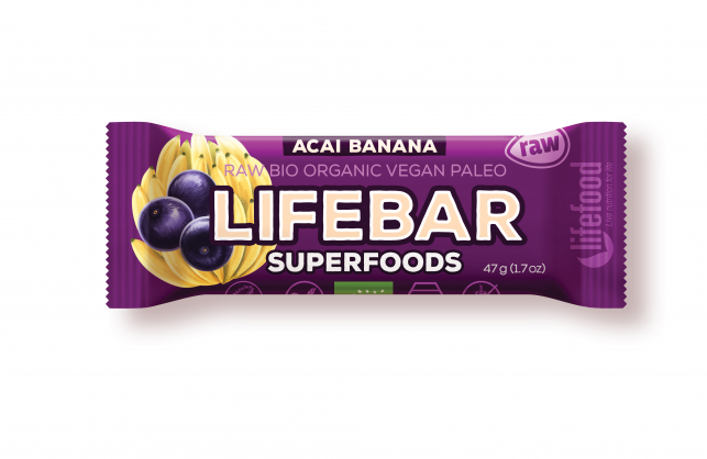 Lifefood Lifebar Plus tyčinka Acai Banana 15x47 g