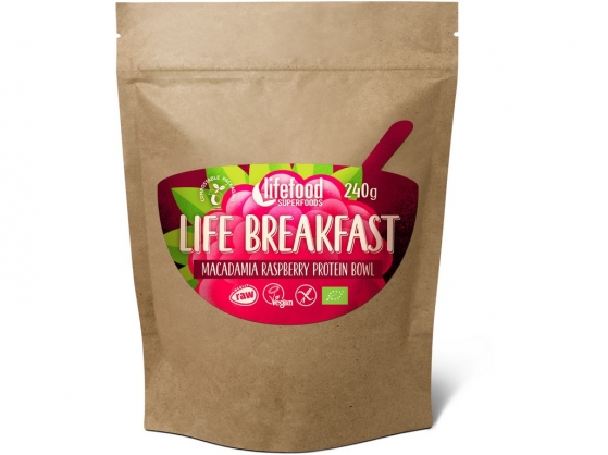 Lifefood Life breakfast Kaše malinová s makadamiemi BIO RAW 240g