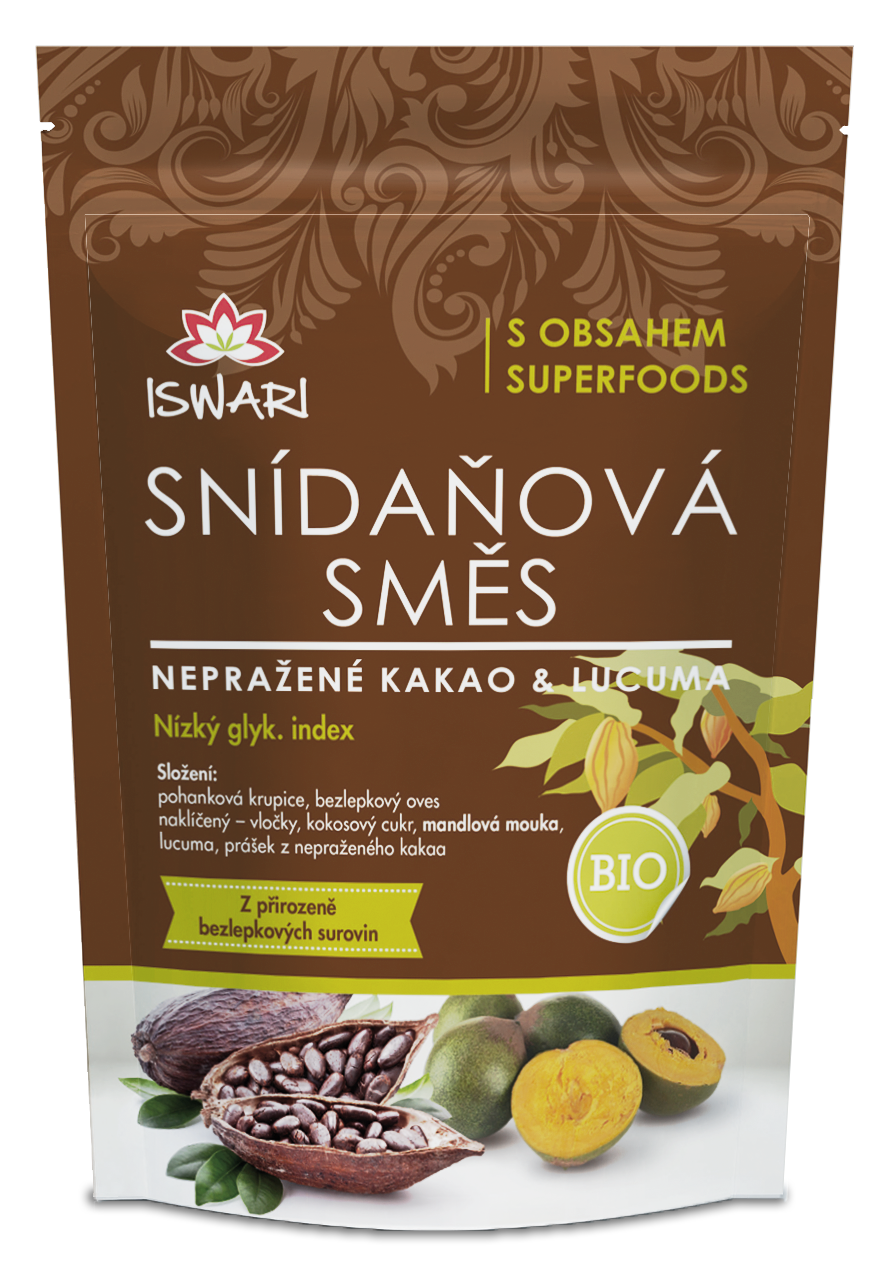 ISWARI Snídaňová směs nepražené kakao lucuma 300 g